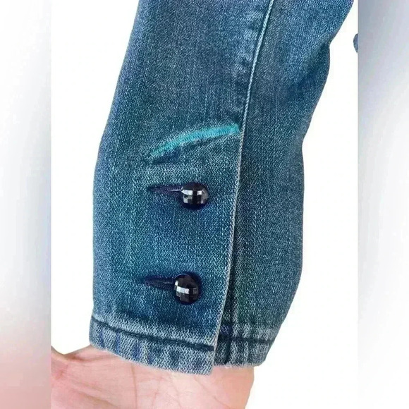 GASP women’s denim blazer embroidered button down sz M never worn - Picture 4 of 13